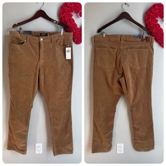Lauren Ralph Lauren BLACK LABEL Corduroy Mid-Rise Straight Pants Sz 18 in Classi - Picture 1 of 13